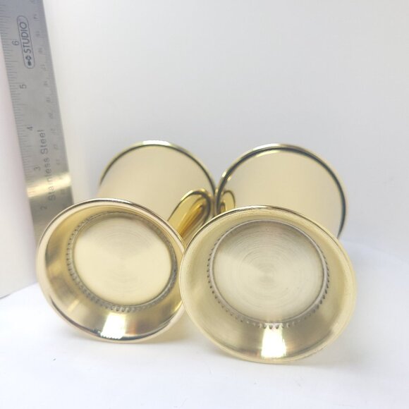 Two Mint Julep Cups Stainless Steel and Gold Tone Elegant Retro High Stability - Picture 6 of 10
